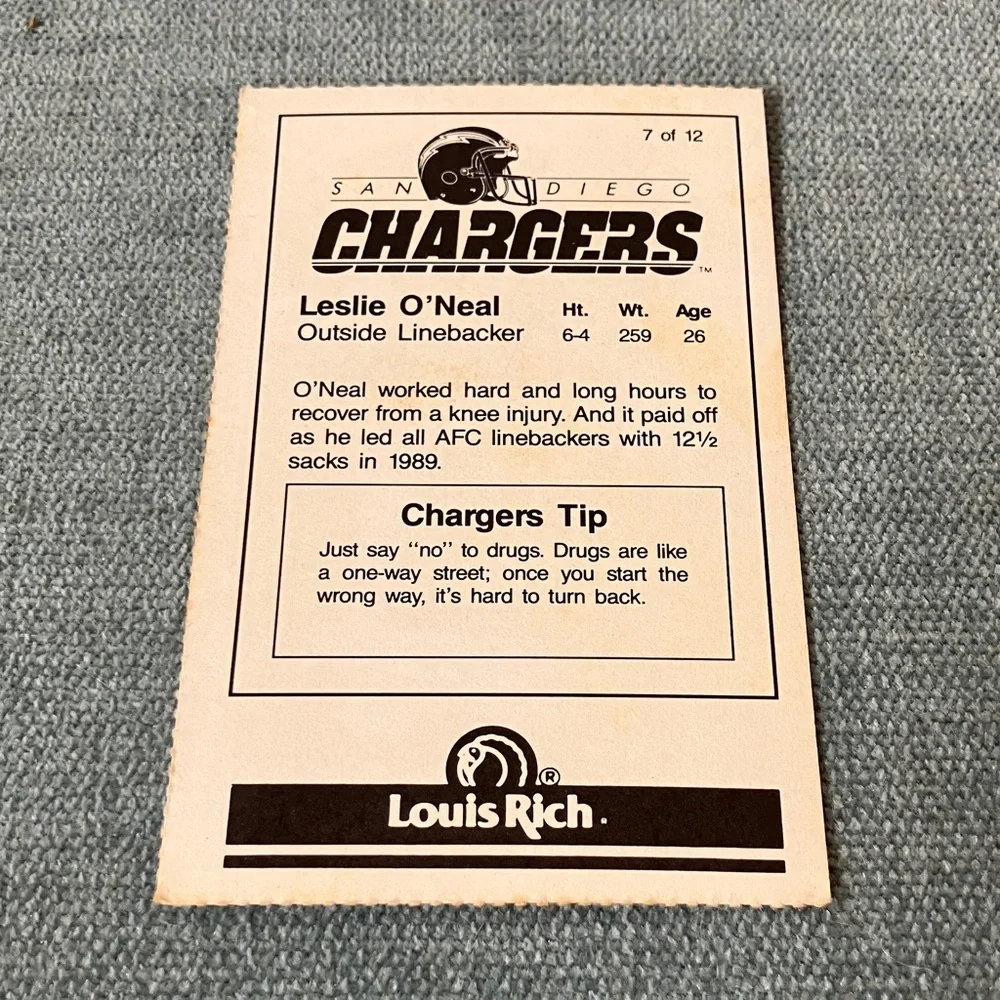 Chargers NFL Football Trading Card Football Card
